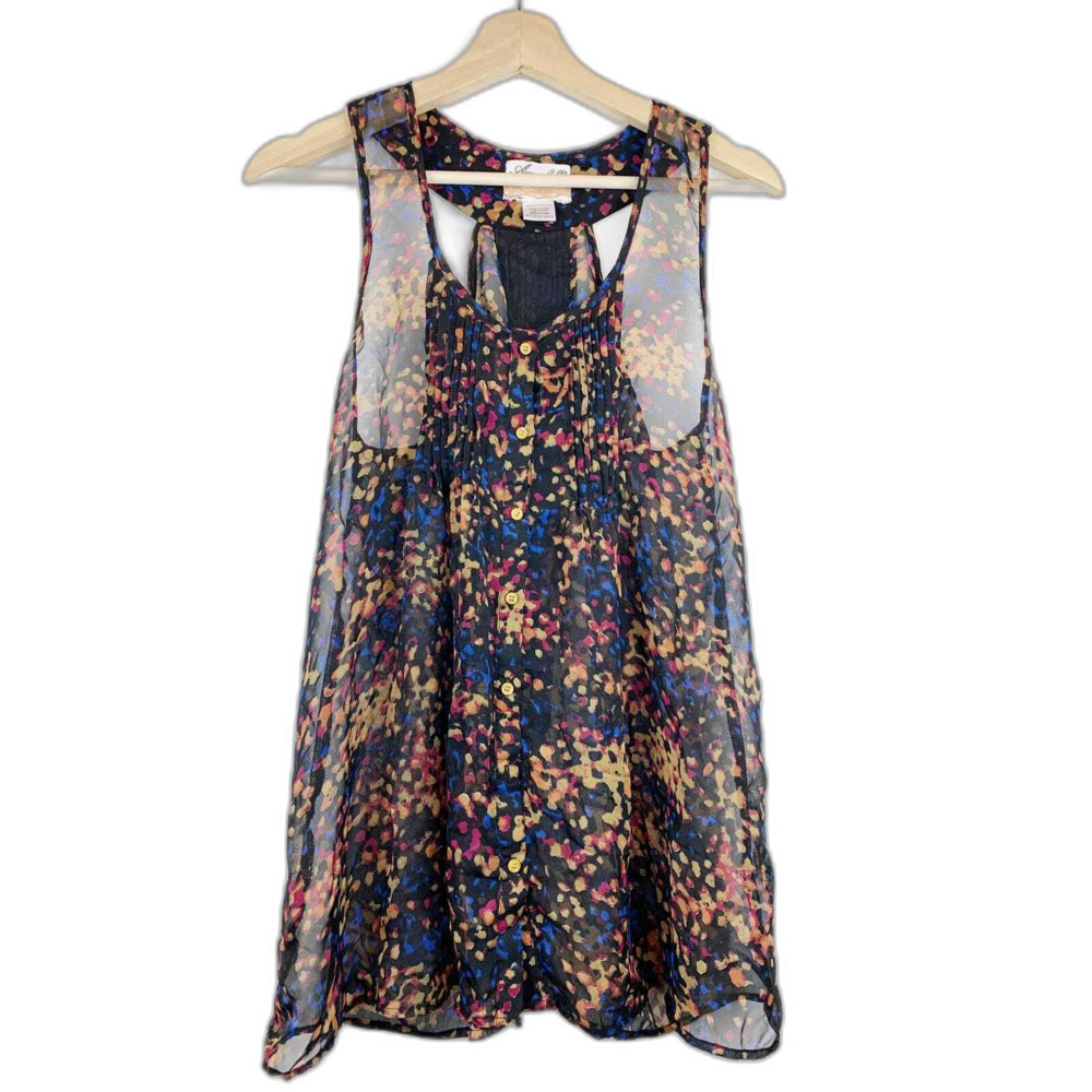Annabella by Francesca's Floral Sleeveless Flowy Women's Blouse Top M